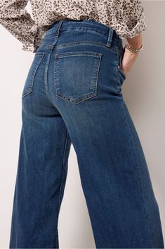 Round out your denim collection with the must-have Meg jean by Kut From The Kloth. This wide leg silhouette is finished in a versatile dark blue wash with a zipper fly closure and ankle-length raw hems. The soft comfort-stretch denim will move with you from day to night. | KUT FROM THE KLOTH Women's Meg Wide Leg Jeans, Size 2, Blue Inside Out Style, Fall Closet, Denim Collection, Short Waist, Fall Shopping, Tee Dress, Work Fashion, Fall Trends, Wide Leg Jeans