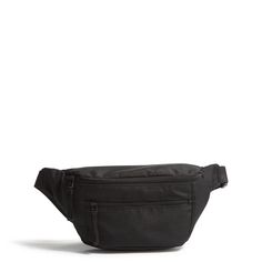 a black fanny bag on a white background