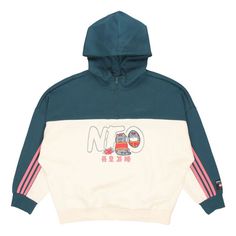 (WMNS) adidas Neo X CNY WW Hoodies 'Green White' GP5753 Streetwear Adidas Logo Fleece Sweatshirt, Athleisure Adidas Logo Sweatshirt, Adidas Athleisure Hoodie Sweatshirt, Adidas Logo Athleisure Hooded Sweatshirt, Casual Fleece Hoodie With Three Stripes, Adidas Athleisure Sweatshirt With Drawstring Hood, Casual Adidas Logo Fleece Hoodie, Adidas Fleece Hoodie For Streetwear, Adidas Cotton Hoodie For Sports