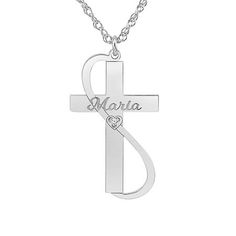 Included: 1 Chain(s), 1 Pendant(s)Features: PersonalizedDiamond Clarity: I1Jewelry Closure: Spring Ring ClaspLink Construction: SolidSetting: ProngShape: CrossStone: DiamondStone Cut: RoundDiamond Color: H-IMetal Color: WhiteChain Length: 18 InchChain Width: 1 MillimetersPendant Length: 28mmPendant Width: 16mmRounded Carat Weight: Less Than 1/10 Ct.t.wMetal: 10k White GoldChain Construction: RopeCare: Polishing ClothStone Type: 1 Genuine DiamondAssembled in the US from Imported Materials Elegant Personalized Cross Pendant Jewelry, Elegant Personalized Cross Jewelry, Personalized Cross Pendant Jewelry For Mother's Day, Elegant Cross Necklace For Mother's Day, Elegant Personalized Cross Necklace For Anniversary, Silver Name Necklace With Cross Pendant, Anniversary Jewelry With Adjustable Chain And Cross Shape, Sterling Silver Cross Necklace For Valentine's Day, Anniversary Jewelry With Adjustable Cross Chain