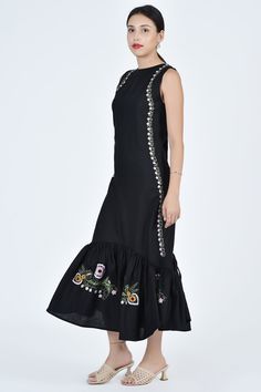 FANM MON | ELEGANCE Sleeveless Embellished Embroidered Dress For Spring, Spring Sleeveless Embellished Embroidered Dress, Spring Embellished Sleeveless Embroidered Dress, Sleeveless Embroidered Midi Dress For Wedding, Sleeveless Embroidered Dress For Garden Party, Embellished Sleeveless Embroidered Dress, Embroidered Embellished Sleeveless Dress, Fitted Midi-length Embroidered Dress With Ruffles, Fitted Sleeveless Floral Maxi Dress