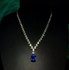 Lab Kashmir Sapphire Statement Necklace 925 Fine Silver Auction Bijoux De Luxe | eBay Kashmir Sapphire, Diamond Dust, Sapphire Necklace, Sapphire Jewelry, Fine Silver, Natural Diamonds, Womens Necklaces, Cubic Zirconia, Dream Wedding