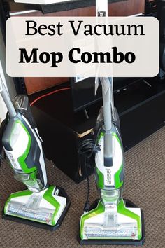 two green and white vacuums with the words best vacuum mop combo on them