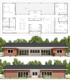 two floor plans for a modern house