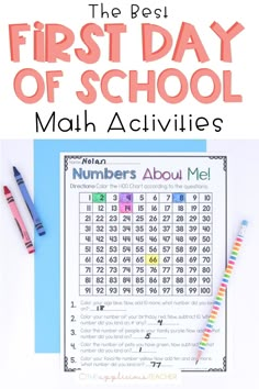 the best first day of school math activities for kids to practice their numbers and counting skills