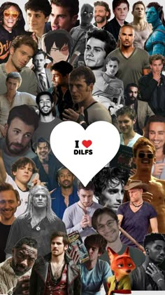 the collage shows many different people and one has a heart shaped object in it