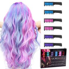 PayUSD Christmas Hair Chalk Comb for Girls is a fantastic way to add a pop of temporary color to your little one's hair. Designed specifically for kids, this washable hair chalk comb allows your child to explore various looks for birthday parties, cosplay events, DIY projects, Halloween, Christmas parties, and more. It's the perfect gift for any girl who loves to experiment with her hair and express her individual style. Our hair chalk comb features multiple vibrant colors to choose from, allowi Lighter Hair, 10 Birthday, Hair Chalk, Temporary Hair Color, Hair Shades, Christmas Hair, Christmas Gifts For Girls, Hair Quality, Cosplay Diy