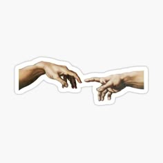 two hands touching each other sticker