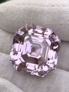 71.65 Exquisite Asscher Cut Lilac Pink Kunzite From Afghanistan Pink Kunzite, Lilac Pink, All Gems, Asscher Cut, True Colors, Pink Color, Pakistan, Lilac, Gems