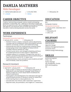 a professional resume with no work experience on the front page, and an orange accent