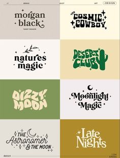 some type of font that looks like they are in different colors and sizes, with the words