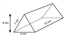 an image of a cone that is in the shape of a triangle with measurements for each side