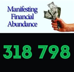 a man holding money in his hand with the words maintaining financial abundance written below it