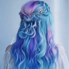 20 Creative Blue and Purple Hair Ideas - Hair Guru Rainbow Highlights, Braided Half Updo, Grey Highlights, Medium Curls, Messy Ponytail, Galaxy Hair, Black Curly, Double Braid, Latest Hair Trends