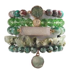 PRICES MAY VARY. [ 5 Pcs Natural Stone Beaded Bracelets Set ]:Made of 100% Natural Stone, Turquoise, Jasper, Agate, Ceramics, High quality beads, Crystal and Gemstone which are high quality materials,Smooth and comfortable. With diamonds decorated, making the bracelet both vintage and fashionable.Bohemian bracelets sets are threaded with strong elastic string. Durable and flexible.With 5 individual single loop bracelets, you can choose to wear one or several to wear. [ Size ]: Made of 10mm and 8 Bohemian Jade Crystal Bracelet With Gemstone Beads, Bohemian Green Stretch Bracelet With 8mm Beads, Handmade Bohemian Jade Stretch Bracelet, Loop Bracelets, Multicolor Jade Beaded Crystal Bracelet, Boho Beaded Bracelets, Chakras Bracelet, Stone Beaded Bracelets, Bracelets Sets