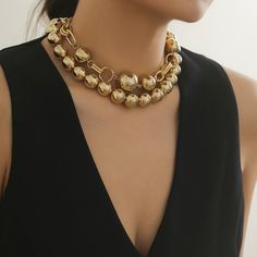 This Double Layered Faux Pearl Necklace comes in three stunning color options: Gold, White, and Gold+White. Elevate your style with this elegant and versatile necklace that is sure to turn heads. Material: imitation pearl+aluminum chain Gold Beaded Necklaces For Party With Clavicle Chain, Gold Beaded Clavicle Chain Necklace For Party, Trendy Gold Pearl Choker Necklace, Trendy Gold Pearl Chain Choker, Party Pearl Chain Necklace In Alloy, Trendy Gold Choker With Pearl Chain, Party Alloy Pearl Chain Necklace, Elegant Metal Layered Necklace For Party, Party Necklace With Clavicle Chain And Round Beads