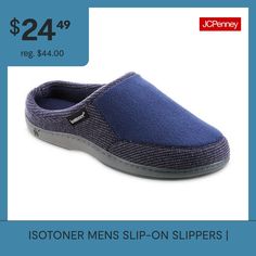 Isotoner's Microterry and Waffle Travis Hoodback slippers are your new best friend! Advanced memory foam shapes to your feet while the soft microterry lining keeps you warm and cozy. Also, the versatile indoor/outdoor sole is ready for a quick visit to the mailbox or coffee run. Care instructions: Machine wash in cool water, dry flat away from heat.Features: Memory FoamShoe Heel Height: FlatBase Material: 100% PolyesterUpper/Outer Base Material: 100% PolyesterShoe Lining Material: PolyesterSole… Memory Foam, Heel Height, Slippers, Slip On, The Originals, Heels, Free Shipping, Blue