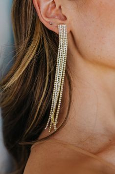 Beautiful pearl and crystal waterfall drop earring in gold. FINAL SALE Untamed Petals, Drop Earring, Cancun, Ear Cuff, Contact Us, Drop Earrings, Crystals, Gold