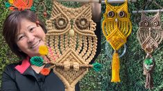 Macrame Animals, Macrame Items, Owl Tutorial, Diy Owl, Macrame Wall Hanging Tutorial, Tutorial Macramé, Crochet Owls