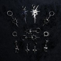 IF PURCHASED LMK WHICH ONE Our cool ass earring collection we have here at the store.  #alt #emo #y2k #goth #earrings Emo Ear Piercings, Goth Earrings, Emo Y2k, Y2k Goth, Earring Collection, At The Store, Accessories Jewelry Earrings, Earrings Collection, Women Accessories Jewelry