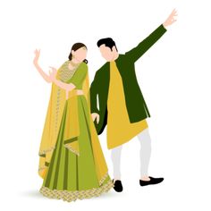 Animated Wedding Couple, Outfits Traditional, Traditional Lehenga