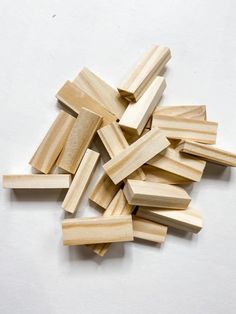 several pieces of wood sitting on top of each other