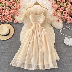 Cute A line short dress fashion dress Fabric: blended Color: pink, champagne Size(cm): S, M, L S length 90 bust 82 waist 74 M length 91 bust 86 waist 78 L length 92 bust 90 waist 82 Long Top Outfit, A Line Short Dress, Beige Outfits, Characters Outfits, Short Dress Styles, Rose Champagne, Beige Outfit, Trendy Dress Outfits, A Line Shorts