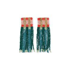 two pairs of beaded earrings with fringes