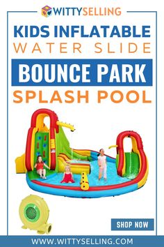 an inflatable bounce park splash pool for kids