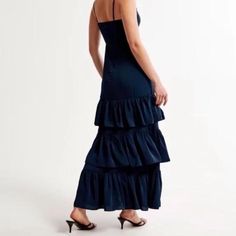 Small-petit Abercrombie and Fitch Ruffle Tiered Maxi Dress, navy blue. 

Worn one time for a rehearsal dinner.  There’s nothing wrong with it and it’s pretty much like brand new. Dress is cleaned and ironed before shipping. 

I am 5’2 and it hit my ankles. 


#Abercrombie #AbercrombieAndfitch #maxidress #navydress #formaldress Maxi Dress Navy, Dress Navy Blue, Tiered Maxi Dress, Abercrombie And Fitch, 80 Dress, Abercrombie & Fitch, Navy Dress, Rehearsal Dinners, Rehearsal Dinner