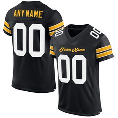 Order the jersey with special name & number you want from our shop, making a vibrant look on the field or daily life! Features: 1. Material: 100% Recycled Polyester-Body; 88% Nylon/12% Spandex-Neckline, Sides, Sleeves 2. Fit: Authentic jerseys have an athletic cut that fits snug in the chest and shoulders. 3. Stitched tackle twill name and numbers 4. Sublimated stripes on sleeves 5. Zone stretch fabric for enhanced movement; Tailored fit designed for movement 6. Moisture-wicking fabric has spong Sporty Jersey With Name Print For Sports, Sporty V-neck Jersey For Sports, Sporty Jersey With Name Print For Sports Events, Team-colored Jersey With Name Print, Team Spirit Jersey With Name Print, Name Print Jersey For Sports Events, Sporty College Jersey With Name Print, Sports Jersey With Name Print, Sports Event Jersey With Name Print