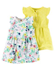 2-Pack Dress Set | Carters.com Baby Girl Summer Outfits, Carters Baby Clothes, Girls Dress Up, Carters Girl, Carters Baby, Girls Summer Outfits