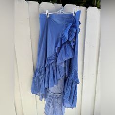 Chicwish Blue Ruffle Tiered Midi Skirt New With Tags Size Xl Gorgeous Skirt! Blue Gathered Maxi Skirt For Summer, Chic Blue Ruffled Maxi Skirt, Cotton Skirt With Ruffle Hem For Brunch, Blue Maxi Skirt For Brunch, Blue Lined Skirt For Brunch, Blue Tiered Skirt With Ruffles, Blue Flowy Maxi Skirt For Day Out, Light Blue Ruffled Skirt For Summer, Light Blue Tiered Maxi Skirt For Summer