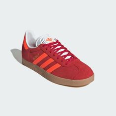 adidas Gazelle Shoes - Red | Free Shipping with adiClub | adidas US Adidas Gazelle Shoes, Adidas Gazelles, Carefree Fashion, Gazelle Shoes, Trendy Shoes Sneakers, Stylish Lifestyle, Adidas Fashion, Red Sneakers, Shoe Inspo