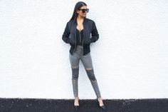 MANIERE DE VOIR LOOKBOOK — FASHIONBYMNP Ripped Jean, Lookbook, Bomber Jacket, Fashion Dresses, Street Style