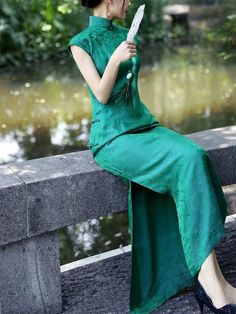 20 mome mulberry silk, High-end long Qipao#qipaodress #chinesedress#cheongsamdress#modernqipao#moderncheongsam