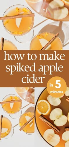 an image of how to make spiked apple cider in 5 minutes with text overlay