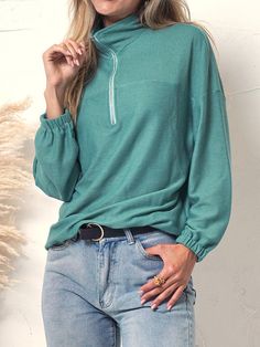 The EMES SHOP sweatshirt is detailed with a fun zip-up design. Features a collar-style neckline. long sleeves. drop shoulder. knit material. and loose fit. Pair it with distressed denim jeans and sneakers for a comfy look.MATERIALS: 97% Polyester 3% SpandexMEASUREMENTS: ProductLength is25"-27"in 4-6-Small | Waist: 25-26.5 in | Chest: 33-34.5 in 6-8-Medium | Waist: 26.5-28 in | Chest: 34.5-36 in 8-10-Large | Waist: 28-29.5 in | Chest: 36-37.5 in 10-12-X-Large | Waist: 29.5-31 in | Chest: 37.5... Distressed Denim Jeans, Knit Sweatshirt, Textured Knit, Shop Sweatshirts, Small Waist, Knitting Materials, Zip Sweatshirt, Long Sleeve Sweatshirts, Distressed Denim