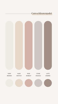 Canva Kleurenpalet Neutral Color Combos, Pilates Studio Color Palette, Rgb Palette, Color Palette Instagram, Nude Color Palette, Hex Color Palette, Hex Color, Color Schemes Colour Palettes, Color Pallete