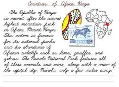 the letter written to kenya is shown in black and white, with an image of a horse on it