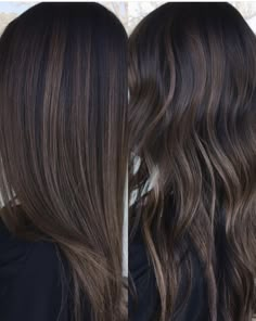 Ash Brown Hair Balayage, Baylage Hair, Balayage Straight Hair, Black Hair Balayage, Brown Hair Inspo, Brunette Hair With Highlights, Hair Inspiration Long, Balayage Hair Dark, Dark Hair With Highlights