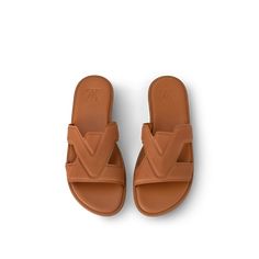 LOUIS VUITTON® - Lv Oasis Mule - Cognac Streetwear Formal, Louis Vuitton Watches, Denim Studio, Louis Vuitton Gifts, Shoes Louis Vuitton, Creative Design Studio, Formal Blazer, Trunk Bag, Spring Sandals