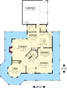 Victorian Farmhouse Plan with Fabulous Wrap-Around Porch - 6908AM | Architectural Designs - House Plans Short Hallway, Cooktop Island, Eating Nook, Vaulted Master, Sink Cabinets, Porch Plans, Victorian Beauty