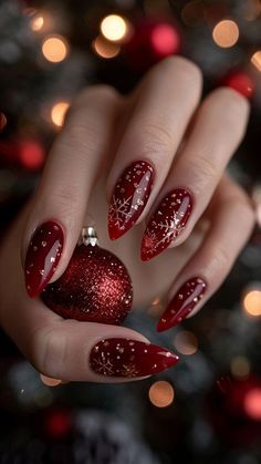 Xmas Nail Designs, December Nails, Fancy Nails Designs