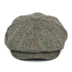 Failsworth Hats Carloway Herringbone Harris Tweed Newsboy Cap - Olive- – Village Hats