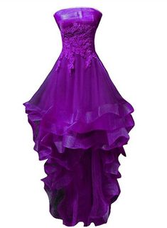 Purple Tulle With Lace High Low Party Dress Formal Dress, Purple Homecoming Dresses on Luulla Purple Tulle Dress For Banquet, Purple Ruffled Prom Dresses, Purple Dresses With Sweep Train For Prom Season, Purple Dresses With Sweep Train For Prom, Purple Sweep Train Dress For Prom Season, Purple Dresses For Banquet And Prom Season, Purple Dresses For Prom Season, Purple Dress With Sweep Train And Sweetheart Neckline, Purple Prom Dress With Ruffles