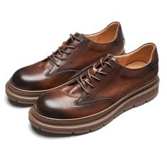 Tired of mundane shoes? Your solution might be right here. With a stable lace-up closure and a touch of the latest fashion, these Oxford shoes offer a refreshing alternative. Ideal for sprucing up your look, the exclusively designed pair features the best quality genuine leather upper and a thick sole, promising a stylistic difference. Go ahead and order to step into a new level of style and comfort. Specifications Brand Name: GeraldBlack Shoes Type: BasicOrigin: Mainland ChinaSeason: Spring/AutumnUpper Material: Genuine LeatherUpper-Genuine Leather Type: Cow LeatherFit: Fits true to size, take your normal sizeModel Number: SHOE-TR-2398Closure Type: Lace-upItem Type: OxfordsFashion Element: SewingDepartment Name: AdultOutsole Material: RubberPattern Type: SolidFeature: BreathableFeature: H Semi-formal Leather Oxfords With Textured Sole, Brown Leather Oxford Shoes Goodyear Welted, Brown Textured Sole Lace-up Oxfords, Brown Wingtip Lace-up Oxford Shoes, Masculine Brown Leather Oxfords, Oxford Shoes Brown, Types Of Shoes, Cowhide Leather, Latest Fashion