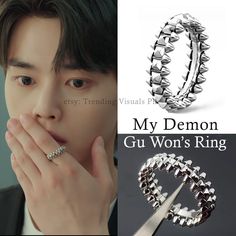 Feel the power in just a flick of your finger when you buy Gu Won's Ring! Made of white gold, platinum and copper comes with a box and free My Demon cross tattoo sticker! My Demon Tattoo, Kpop Jewelry, Demon Tattoo, My Demon, Replica Jewelry, Song Kang, Cross Tattoo, Tattoo Sticker, Grow Your Own Food