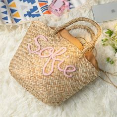 The perfect gift for a summer wedding! Don't forget to get one for yourself. Spring Beach Embroidered Shoulder Bag, Embroidered Beige Summer Bags, Spring Embroidered Beach Shoulder Bag, Embroidered Straw Bag For Everyday Summer Use, Summer Embroidered Straw Bag, Embroidered Shoulder Bag For Summer Vacation, Summer Embroidered Beige Bag, Summer Beige Embroidered Bag, Beige Shoulder Bag For Summer Wedding