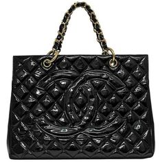 Chanel Chain Tote Bag Patent Leather Black (Approx.) W:33cm X H:23cm X D:17cm Black Bags With Chain Strap For Everyday Luxury, Black Chain Strap Bags For Everyday Luxury, Black Chain Strap Bag For Shopping, Luxury Black Bag With Chain Strap, High-end Black Bag With Chain Strap, Chanel Chain, Chanel Bags, Chanel Bag, Patent Leather